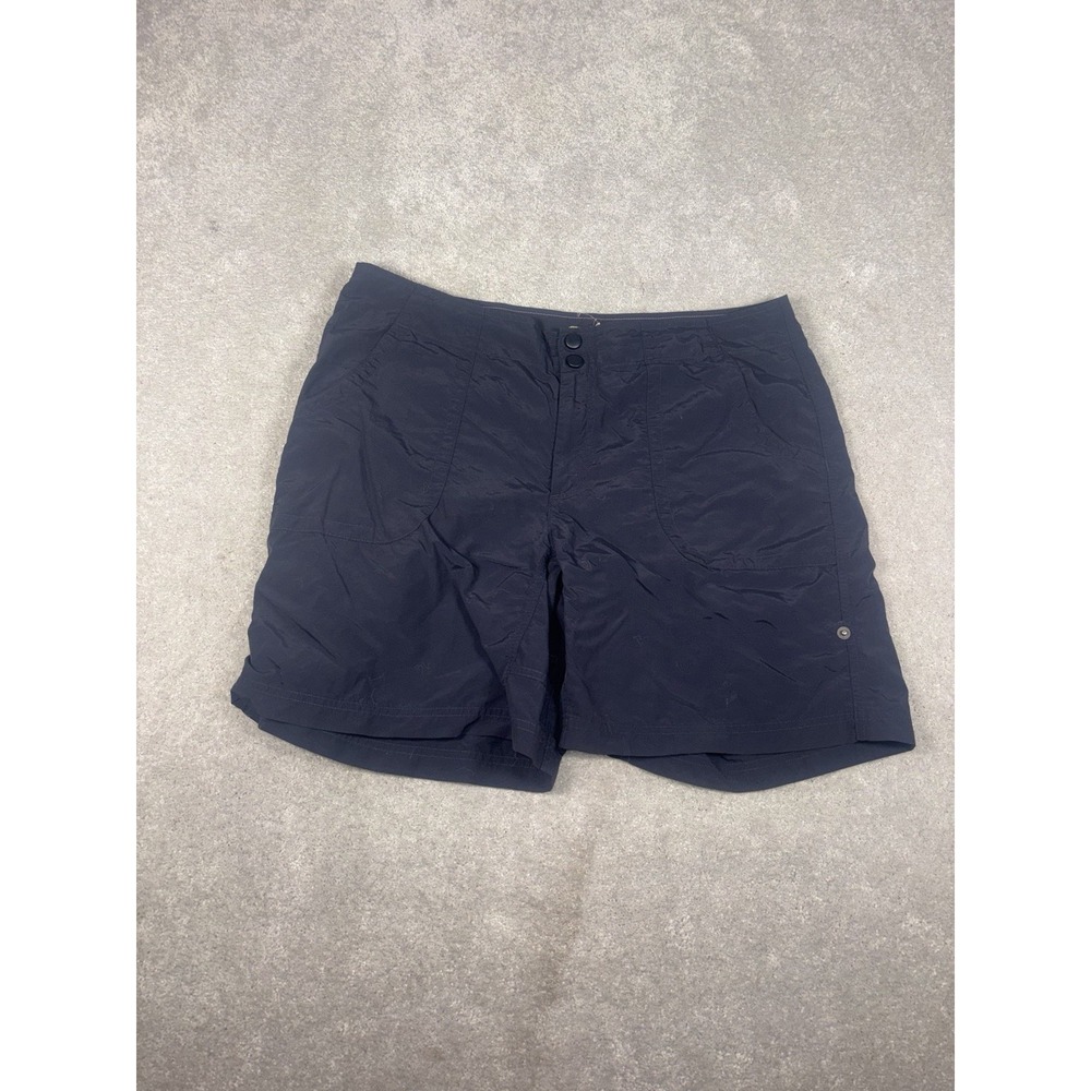 womens ll bean navy nylon shorts 16 reg convertable‎